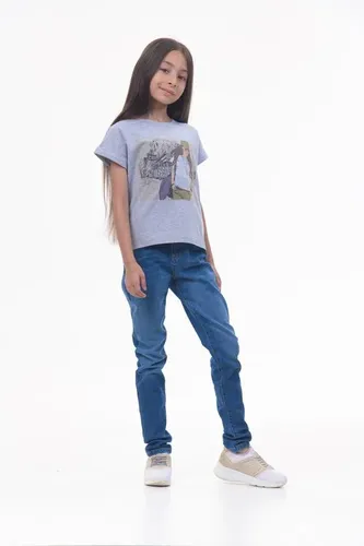 Детская футболка для девочек Rumino Jeans GRLFK18GRWWMN011, Серый, фото № 26