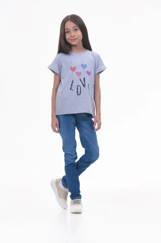 Детская футболка для девочек Rumino Jeans GRLFK17GRWHSDLS008, Серый, sotib olish