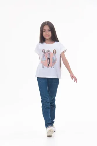 Детская футболка для девочек Rumino Jeans GRLFK47WHTWGS059, Белый, foto