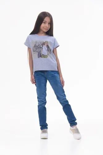 Детская футболка для девочек Rumino Jeans GRLFK18GRWWMN011, Серый, купить недорого