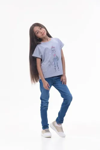 Детская футболка для девочек Rumino Jeans GRLFK17GRWG044, Серый, фото № 31