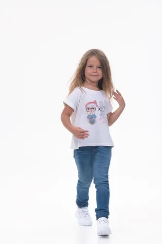 Детская футболка для девочек Rumino Jeans GRLFK41WHTWG071, Белый, фото № 11