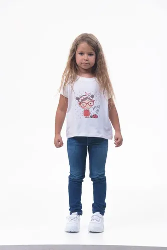Детская футболка для девочек Rumino Jeans GRLFK41WHTWG018, Белый, sotib olish