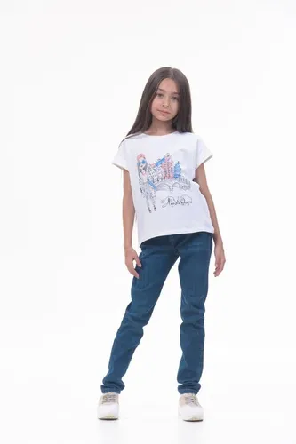 Детская футболка для девочек Rumino Jeans GRLFK48WHTWG056, Белый, foto