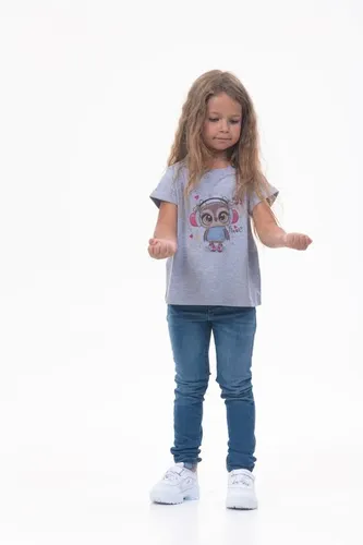 Детская футболка для девочек Rumino Jeans GRLFK4GRWOWL014, Серый, фото № 13