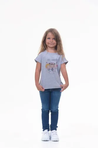 Детская футболка для девочек Rumino Jeans GRLFK4GRWFDS020, Серый, в Узбекистане