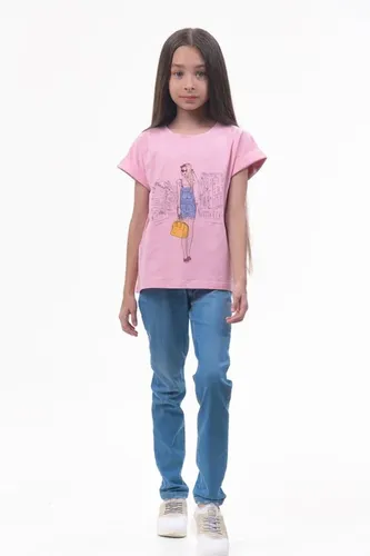 Детская футболка для девочек Rumino Jeans GRLFK34PWG027, Розовый, фото № 16