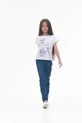 Детская футболка для девочек Rumino Jeans GRLFK23WHTWG061, Белый, arzon