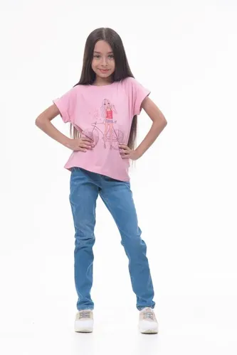 Детская футболка для девочек Rumino Jeans GRLFK34PWG029, Розовый, фото
