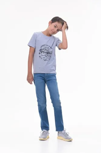 Детская футболка для мальчиков Rumino Jeans BOYFK28GRWLS009, Серый, фото № 18
