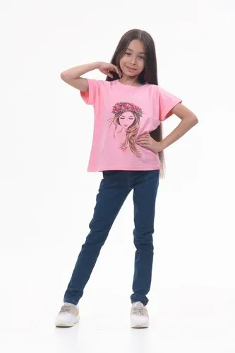 Детская футболка для девочек Rumino Jeans GRLFK13PWG038, Розовый, фото