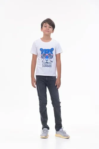 Детская футболка для мальчиков Rumino Jeans BOYFK53WHTWAM004, Белый, фото № 18