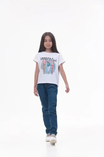 Детская футболка для девочек Rumino Jeans GRLFK47WHTWGS058, Белый, фото № 9