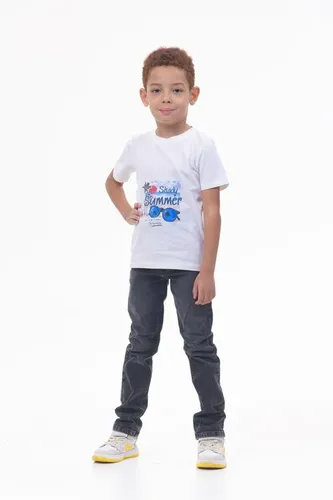 Детская футболка для мальчиков Rumino Jeans BOYFK44WHTWLS035, Белый, фото № 10