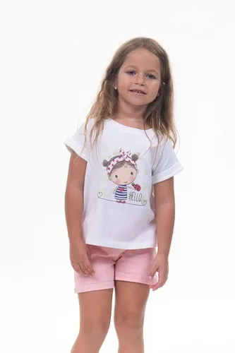 Детская футболка для девочек Rumino Jeans GRLFK42WHTWG051, Белый, sotib olish