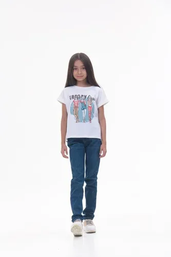 Детская футболка для девочек Rumino Jeans GRLFK47WHTWGS058, Белый, фото № 28
