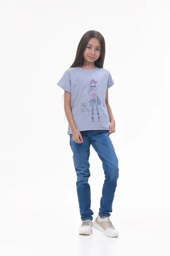 Детская футболка для девочек Rumino Jeans GRLFK17GRWG044, Серый