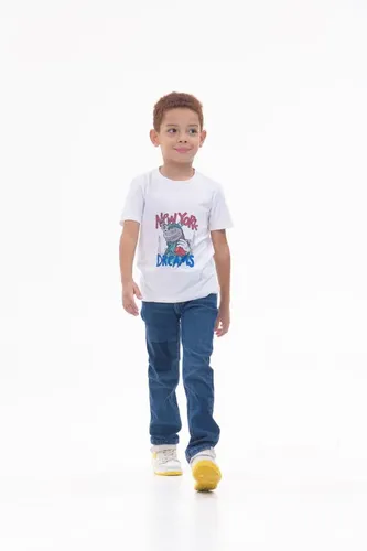 Детская футболка для мальчиков Rumino Jeans BOYFK44WHTWDS033, Белый, фото № 12