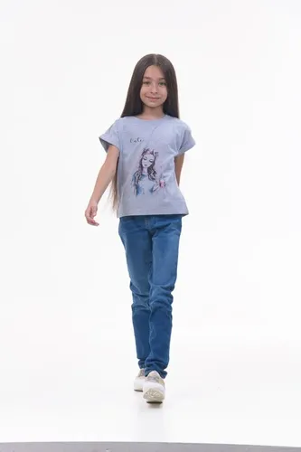 Детская футболка для девочек Rumino Jeans GRLFK20GRWG041, Серый, фото № 20
