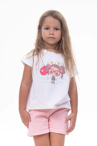 Детская футболка для девочек Rumino Jeans GRLFK41WHTWG062, Белый, в Узбекистане