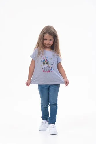 Детская футболка для девочек Rumino Jeans GRLFK4GR001, Серый, в Узбекистане