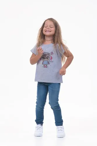 Детская футболка для девочек Rumino Jeans GRLFK4GRWOWL014, Серый, фото № 19