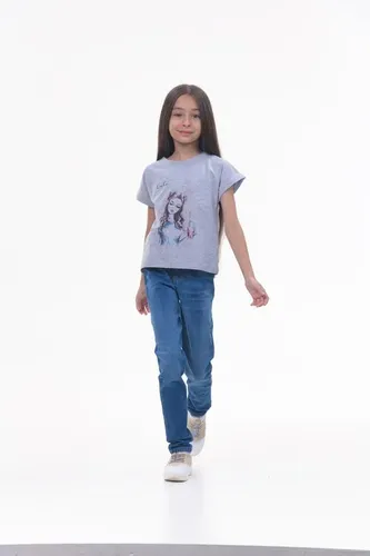 Детская футболка для девочек Rumino Jeans GRLFK20GRWG041, Серый, фото № 9