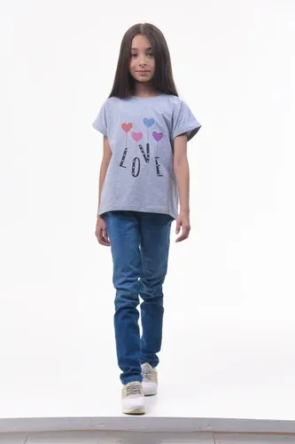Детская футболка для девочек Rumino Jeans GRLFK17GRWHSDLS008, Серый, фото № 18