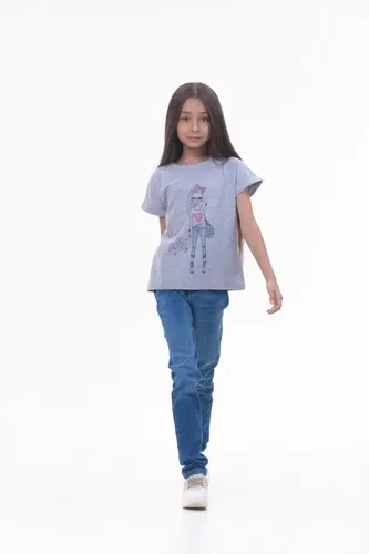 Детская футболка для девочек Rumino Jeans GRLFK17GRWG044, Серый, фото № 18