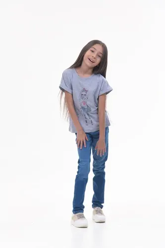 Детская футболка для девочек Rumino Jeans GRLFK17GRWG044, Серый, фото № 10