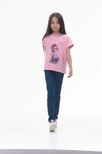 Детская футболка для девочек Rumino Jeans GRLFK34PWG035, Розовый, фото № 11