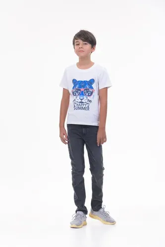 Детская футболка для мальчиков Rumino Jeans BOYFK53WHTWAM004, Белый, фото № 17