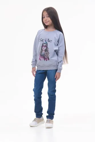 Детская кофта с длинным рукавом для девочек Rumino Jeans GS001GRWG009, Серый, 7000000 UZS