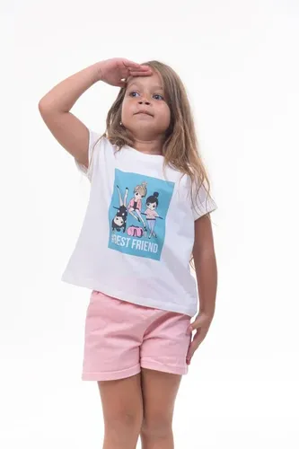 Детская футболка для девочек Rumino Jeans GRLFK41WHTWGS053, Белый, foto