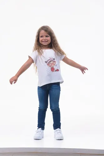 Детская футболка для девочек Rumino Jeans GRLFK41WHTWG018, Белый, O'zbekistonda