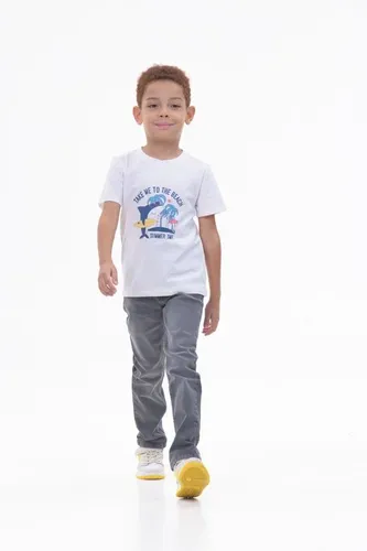 Детская футболка для мальчиков Rumino Jeans BOYFK44WHTWSK037, Белый, в Узбекистане