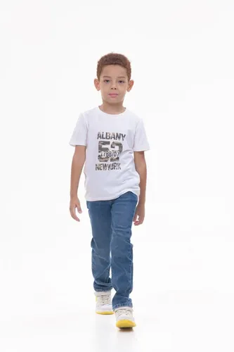 Детская футболка для мальчиков Rumino Jeans BOYFK45WHTWLS032, Белый, в Узбекистане