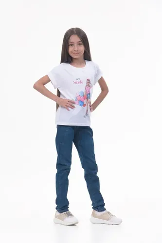 Детская футболка для девочек Rumino Jeans GRLFK47WHTWG052, Белый, sotib olish