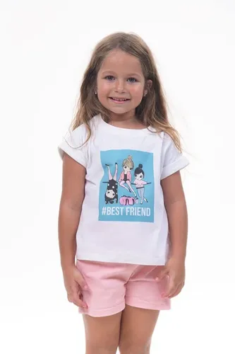 Детская футболка для девочек Rumino Jeans GRLFK41WHTWGS053, Белый, sotib olish