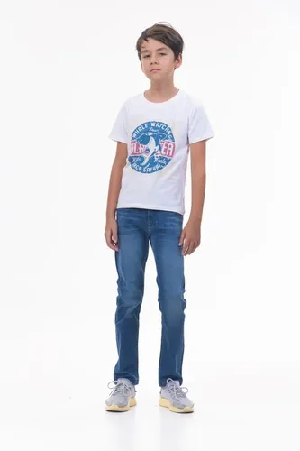 Детская футболка для мальчиков Rumino Jeans BOYFK51WHTWS017, Белый, фото № 13