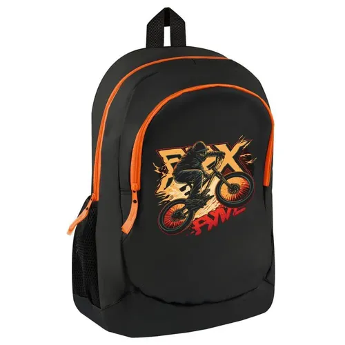 Рюкзак ArtSpace Classic BMX PU покрытие, Черный-Оранжевый
