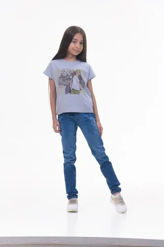 Детская футболка для девочек Rumino Jeans GRLFK18GRWWMN011, Серый