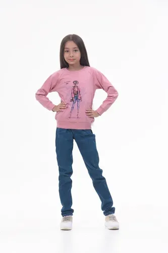 Детская кофта с длинным рукавом для девочек Rumino Jeans GS003PWG004, Розовый