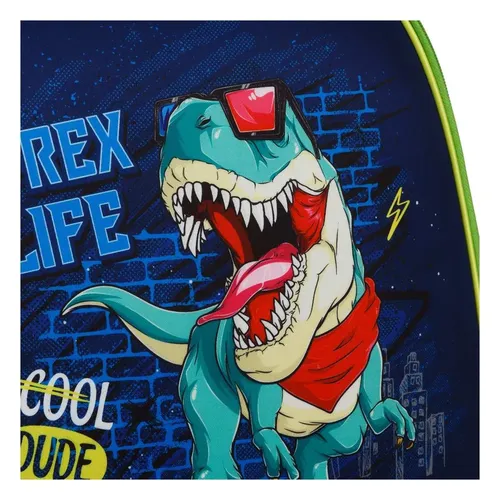 Ранец ArtSpace School Friend "T-Rex" 39*30*18см, 2 отделения, 2 кармана, анатомическая спинка, Темно-Синий, фото