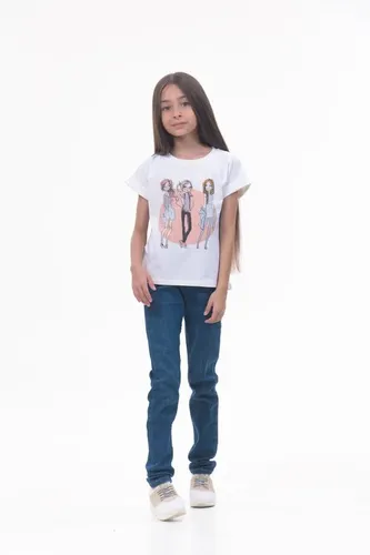 Детская футболка для девочек Rumino Jeans GRLFK47WHTWGS059, Белый, фото № 15