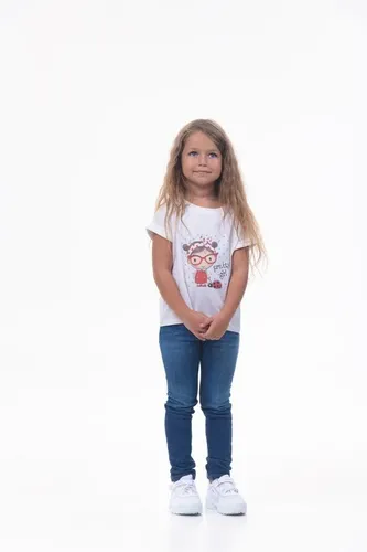 Детская футболка для девочек Rumino Jeans GRLFK41WHTWG018, Белый, фото № 19