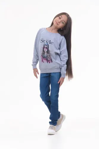 Детская кофта с длинным рукавом для девочек Rumino Jeans GS001GRWG009, Серый, фото
