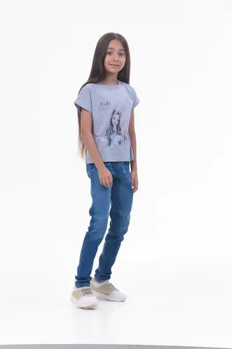 Детская футболка для девочек Rumino Jeans GRLFK20GRWG041, Серый, фото