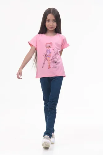 Детская футболка для девочек Rumino Jeans GRLFK15PKWG066, Розовый, foto