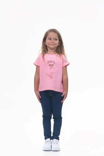 Детская футболка для девочек Rumino Jeans GRLFK1PWG028, Розовый, O'zbekistonda